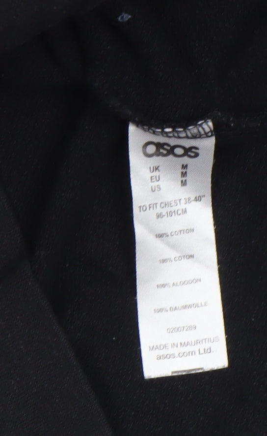 Mens UK Size M ASOS Black Pullover Hoodie