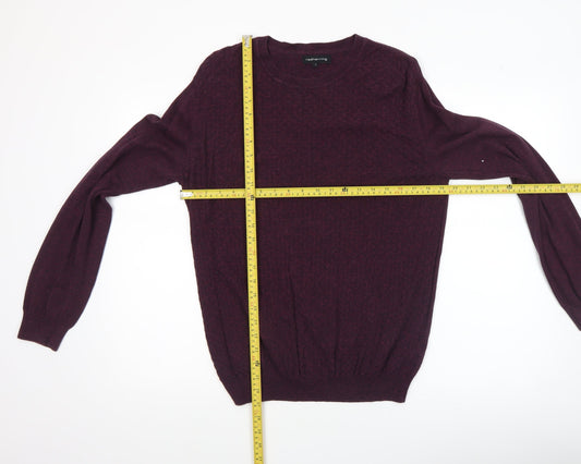 Mens UK Size S Red Herring Purple Pullover Jumper