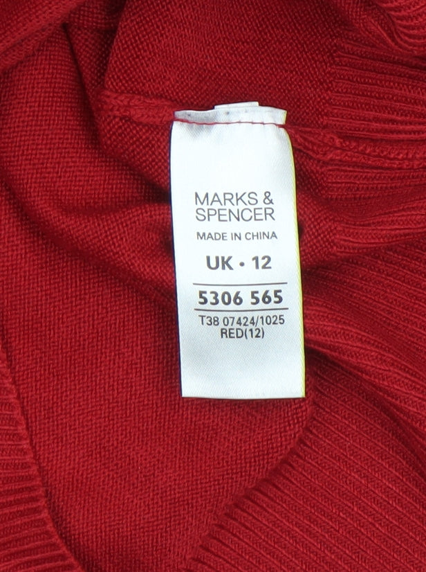 Womens UK Size 12 Marks and Spencer Red Pullover Jumper