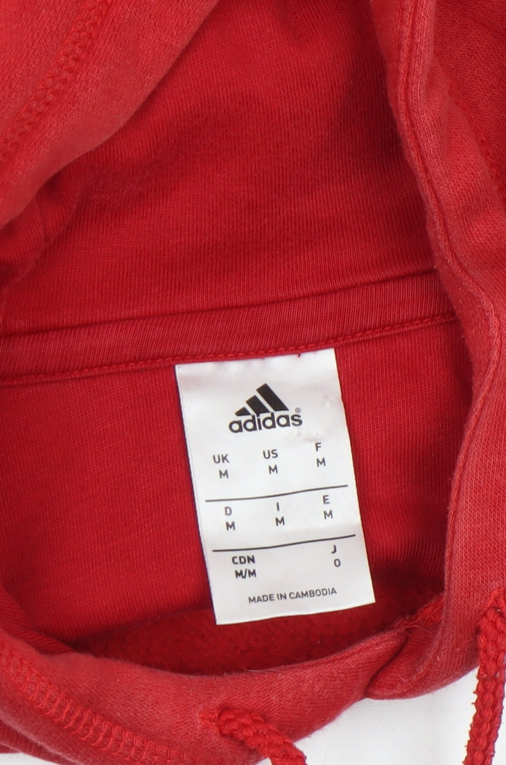 Mens UK Size M adidas Red Pullover Hoodie