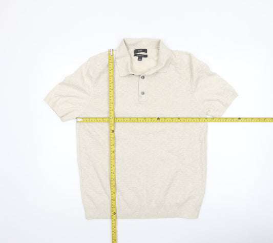 Mens UK Size M Marks and Spencer Beige Henley Jumper