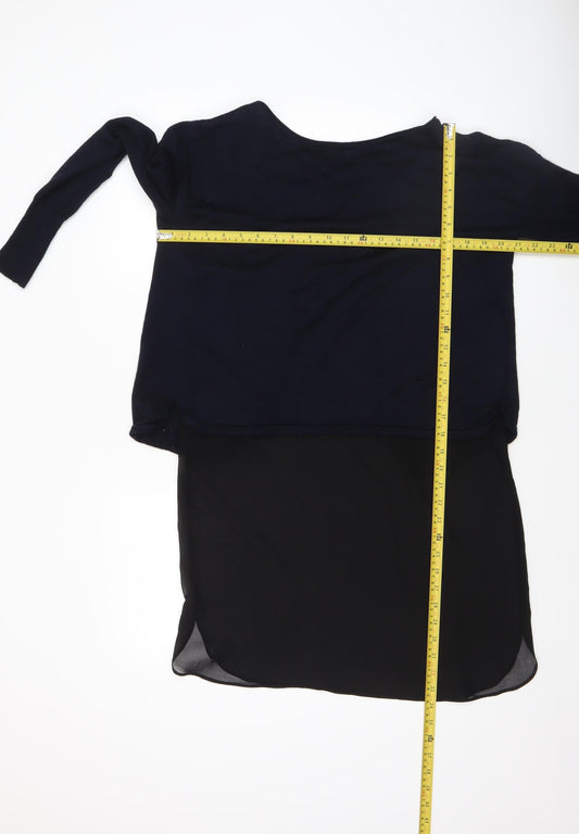 Womens UK Size 10 Mint Velvet Black Tunic Jumper