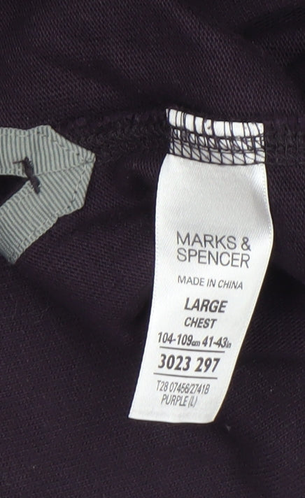 Mens UK Size L Marks and Spencer Purple Pullover Sweatshirt