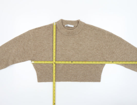 Womens UK Size L Zara Beige Pullover Jumper
