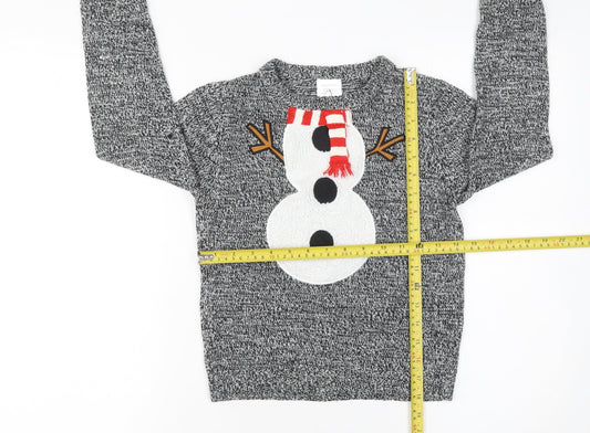 Boys UK Size 7-8 Years Lily & Dan Grey Pullover Jumper