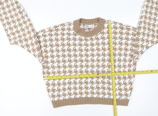 Womens UK Size S Hollister Beige Pullover Jumper