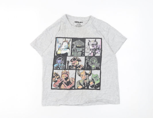 Boys UK Size 9-10 Years Roblox Grey Basic Pullover Jersey T-Shirt