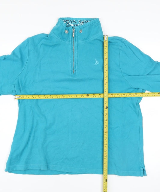 Womens UK Size 18 DASH Blue Half Zip Jumper