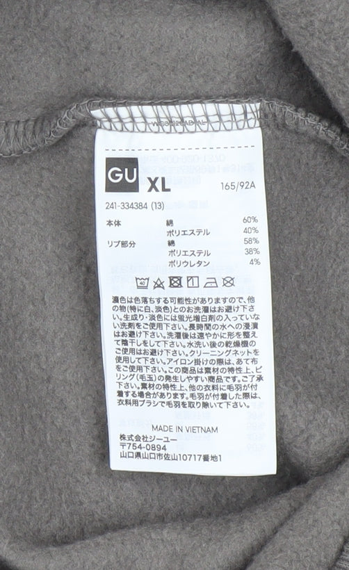 Mens UK Size L GU Grey Pullover Hoodie
