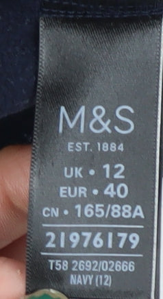 Womens UK Size 12 Marks and Spencer Blue Full Zip Jumper