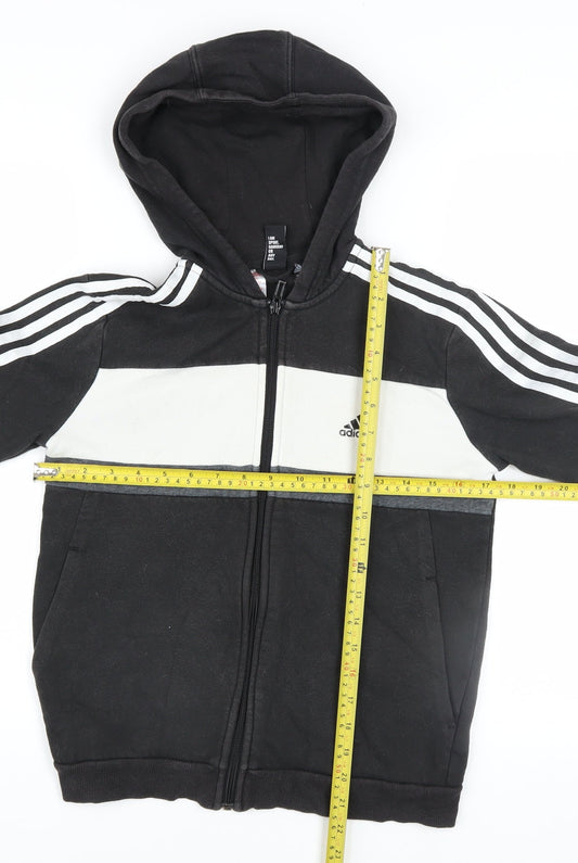 Boys UK Size 11-12 Years adidas Black Full Zip Hoodie