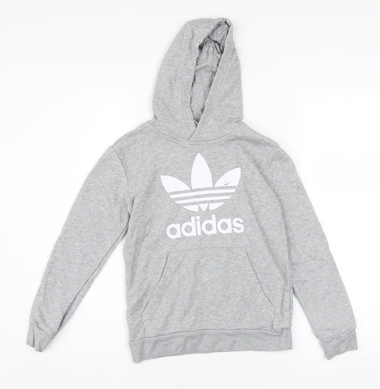 Boys UK Size 9-10 Years adidas Grey Pullover Hoodie