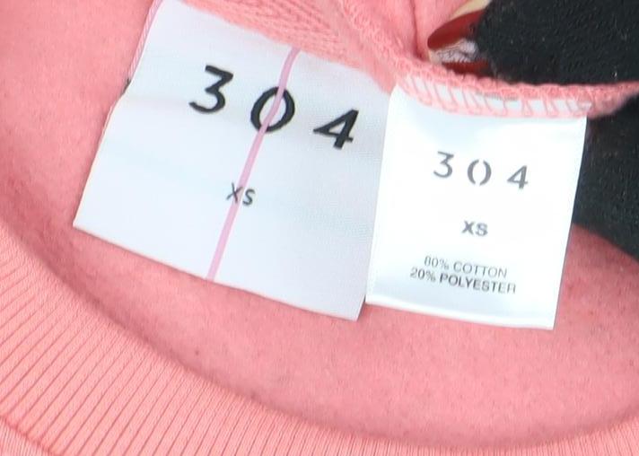 Womens UK Size XS 304 Pink Pullover Sweatshirt