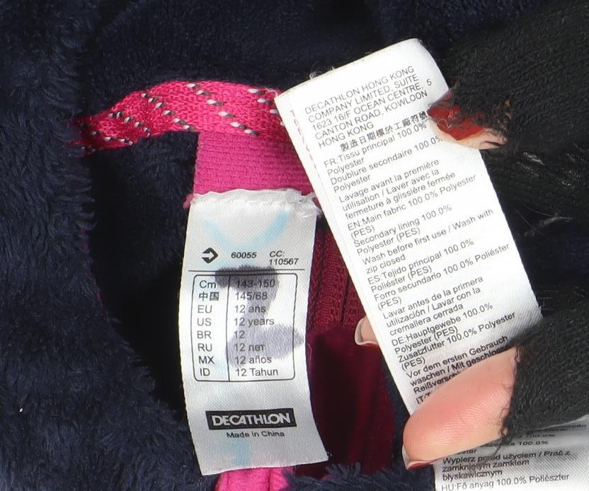 Girls UK Size 12 Years DECATHLON Blue Basic Jacket