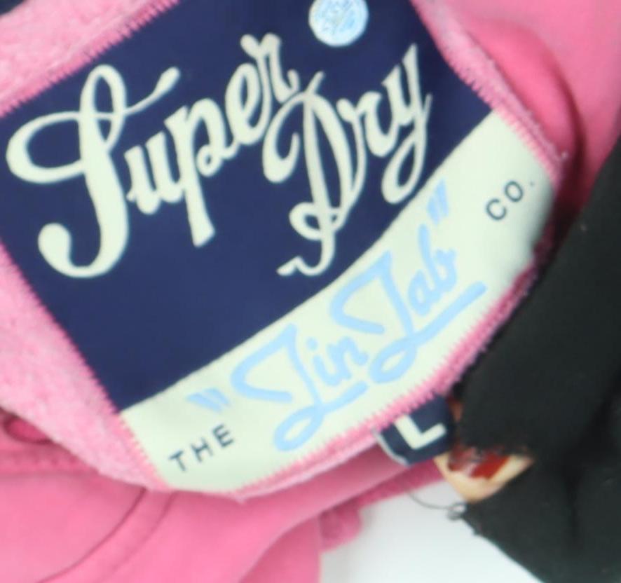 Womens UK Size M Superdry Pink Pullover Hoodie