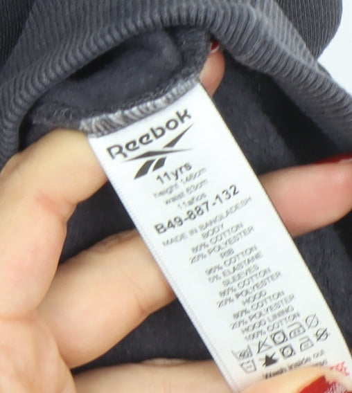 Boys UK Size 11 Years Reebok Black Pullover Hoodie