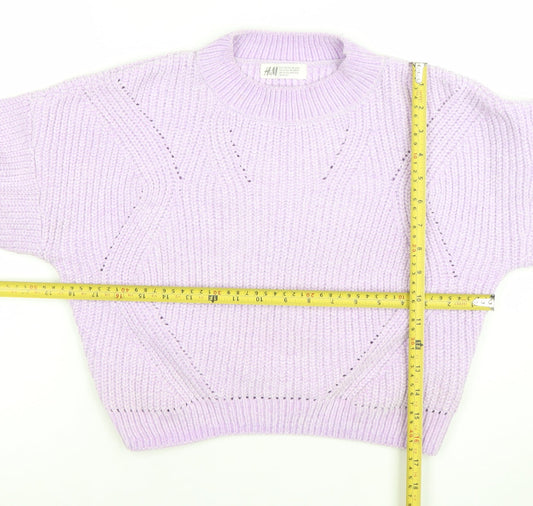 Girls UK Size 10-12 Years H&M Purple Pullover Jumper