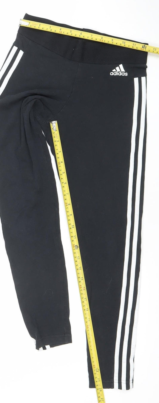 Womens UK Size 10 adidas Slim Fit Leggings Black Leggings