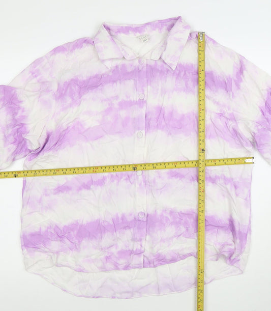 Womens UK Size 18 River Island Multicoloured Basic Button-Up