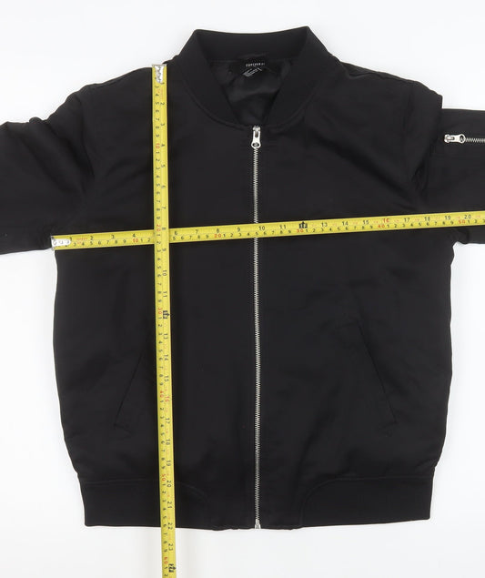 Mens UK Size M FOREVER 21 Black Bomber Jacket