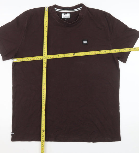 Mens UK Size L Weekend Offender Brown T-Shirt