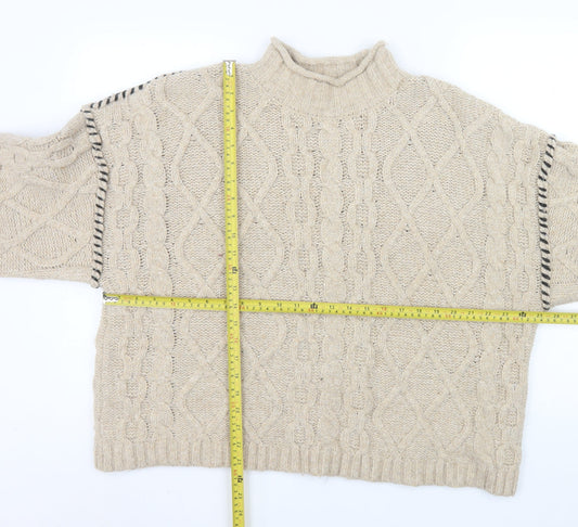 Womens UK Size L Primark Beige Pullover Jumper