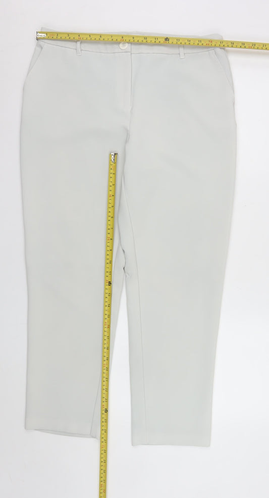 Womens UK Size 14 Gallery Slim Fit Chino Ivory Trousers