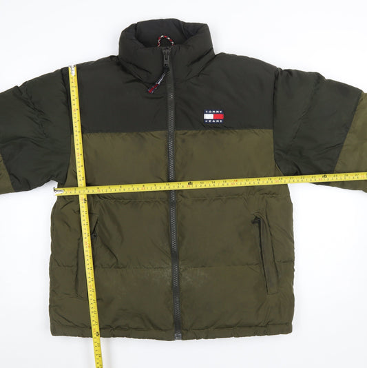 Mens UK Size S Tommy Jeans Green Puffer Jacket