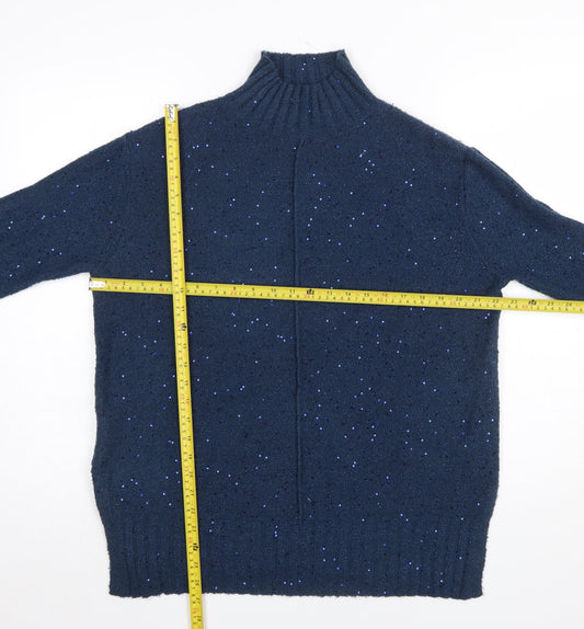 Womens UK Size 10 M&Co Blue Pullover Jumper