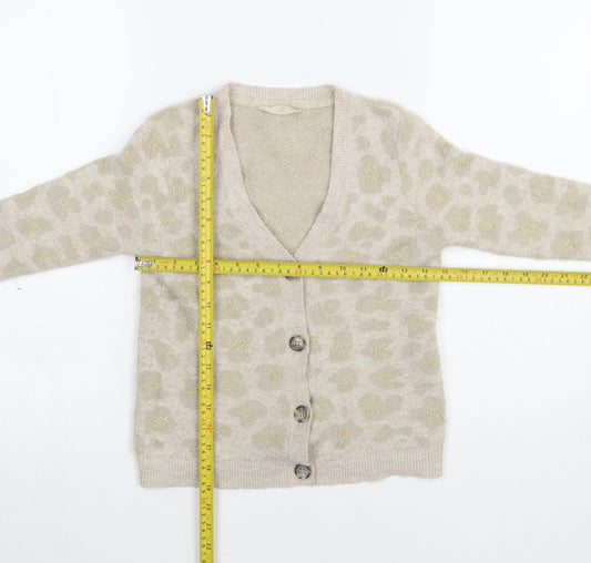 Girls UK Size 8 Years John Lewis & Partners Beige Cardigan Jumper