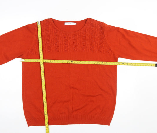Womens UK Size 18-20 Isle Orange Pullover Jumper