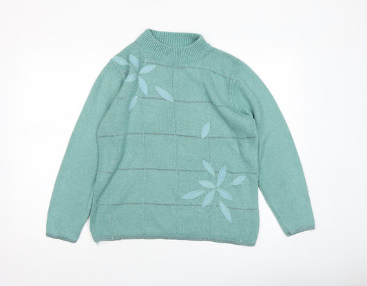 Womens UK Size M Elizabeth Scott Green Pullover Jumper