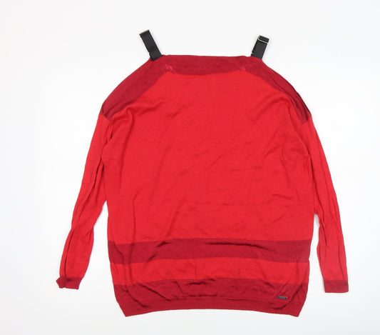 Womens UK Size 6 GUESS Red Pullover Jumper