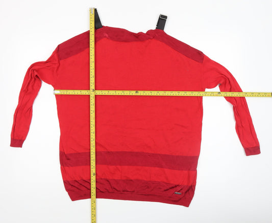Womens UK Size 6 GUESS Red Pullover Jumper
