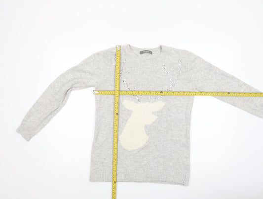 Womens UK Size M Oasis Grey Pullover Jumper