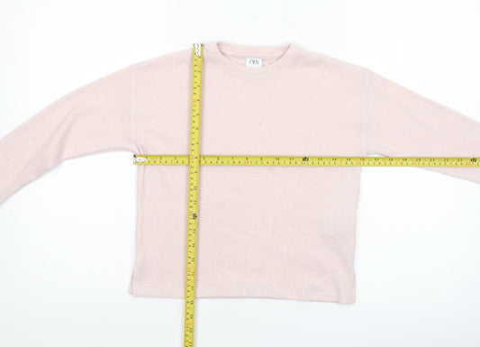 Girls UK Size 6-7 Years Zara Pink Pullover Jumper