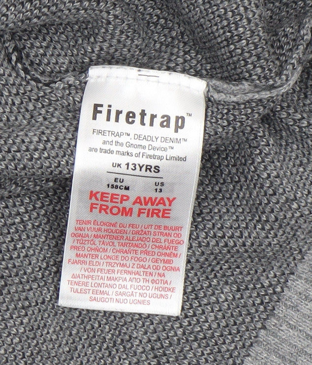 Boys UK Size 13 Years Firetrap Grey Pullover Jumper