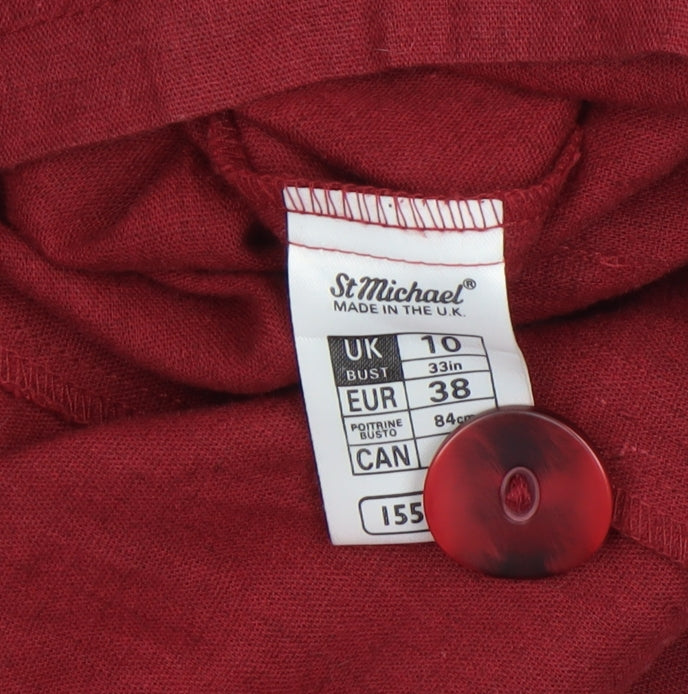 Womens UK Size 10 Marks and Spencer Regular Red Blazer