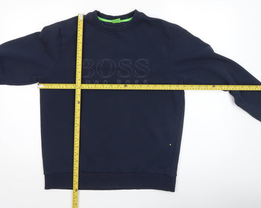Mens UK Size S HUGO BOSS Blue Pullover Sweatshirt