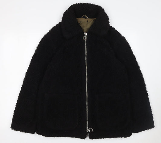 Womens UK Size 10 Topshop Black Puffer Jacket