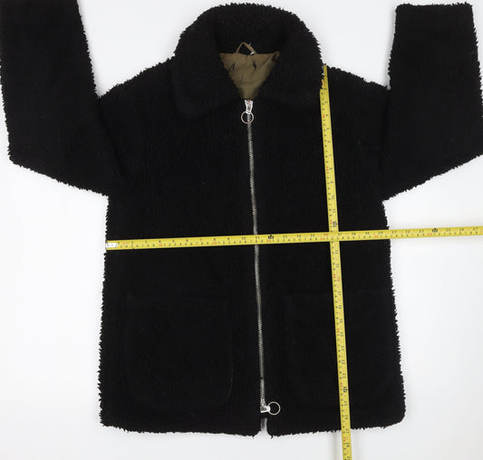 Womens UK Size 10 Topshop Black Puffer Jacket