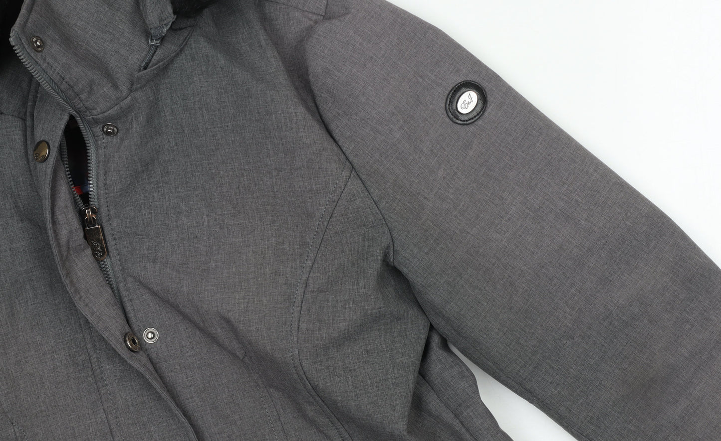 Womens UK Size M Elena J Grey Parka Coat