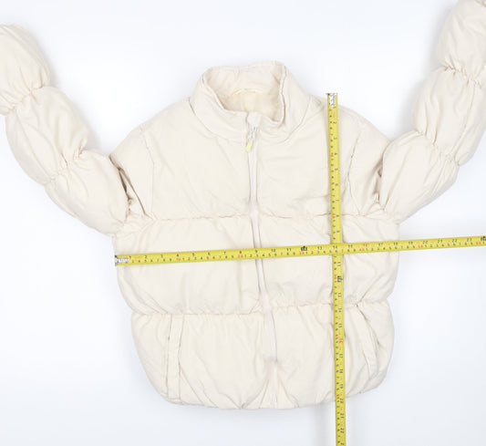 Girls UK Size 13 Years Matalan Ivory Puffer Jacket