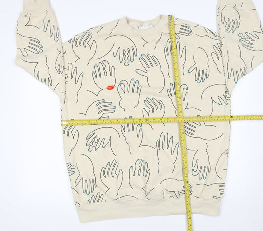 Womens UK Size 2XS Monki Beige Pullover Sweatshirt