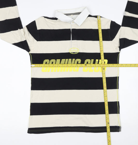 Boys UK Size 15-16 Years Marks and Spencer Black Pullover Polo