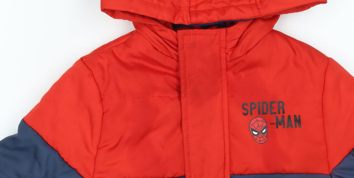 Additional view of Nutmeg boys’ red spider-man puffer jacket hooded 1-11⁄2 years winter coat