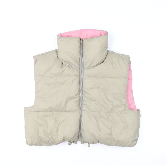 Womens UK Size 14 Zara Beige Puffer Jacket