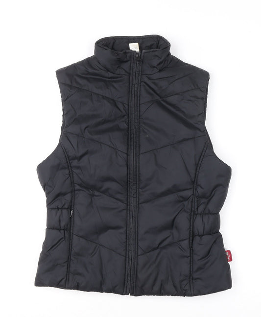 Womens UK Size 8 DECATHLON Black Puffer Jacket
