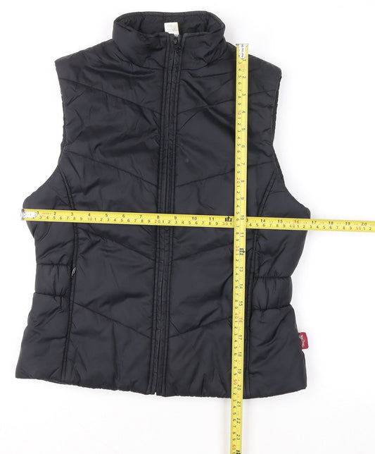 Womens UK Size 8 DECATHLON Black Puffer Jacket