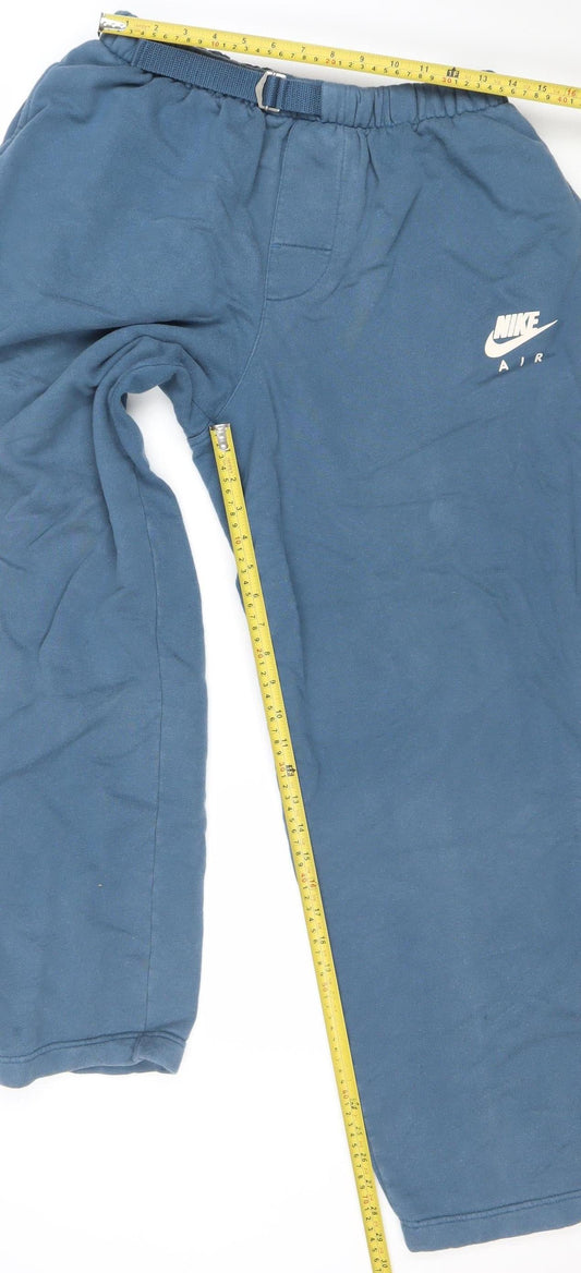 Mens UK Size M Nike Regular Fit Sweatpants Blue Trousers